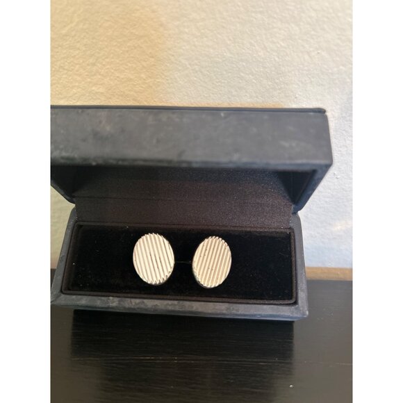 J Crew Sterling silver oval cuff links BB757 Flaw - Picture 4 of 5